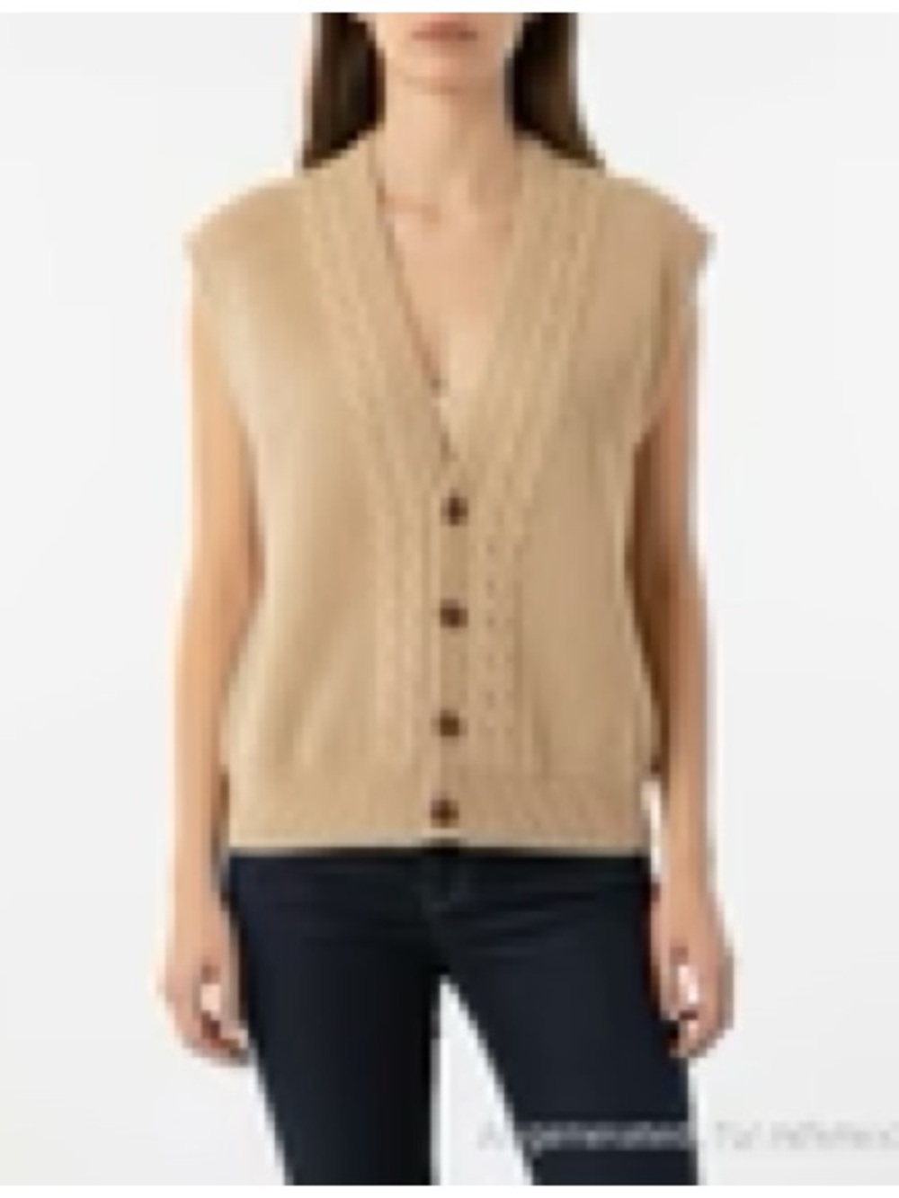 Authentic Christian Dior Wool, XL Cream Cable-Knit Button Front Sweater Vest